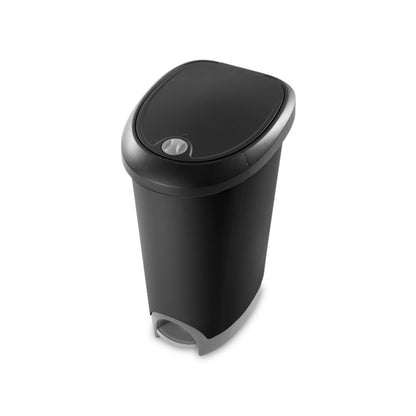 Sterilite 12.6 Gallon Locking Lid Step On Kitchen Wastebasket Trashcan, 8 Pack