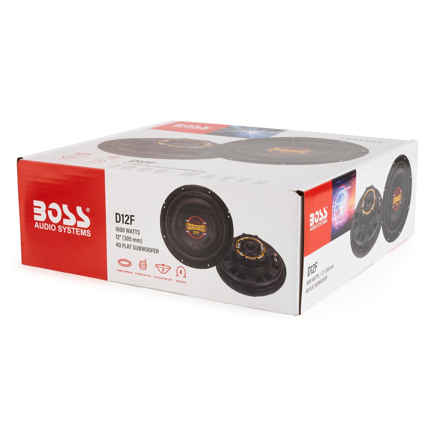 Boss Audio 12 Inch 1000 Watt Max Car Audio Shallow Mount Stereo Subwoofer | D12F