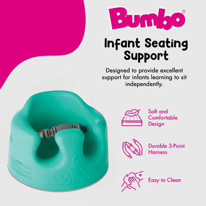 Bumbo Infant Floor Seat Baby Sit Up Chair with Adjustable Safety Harness, Aqua