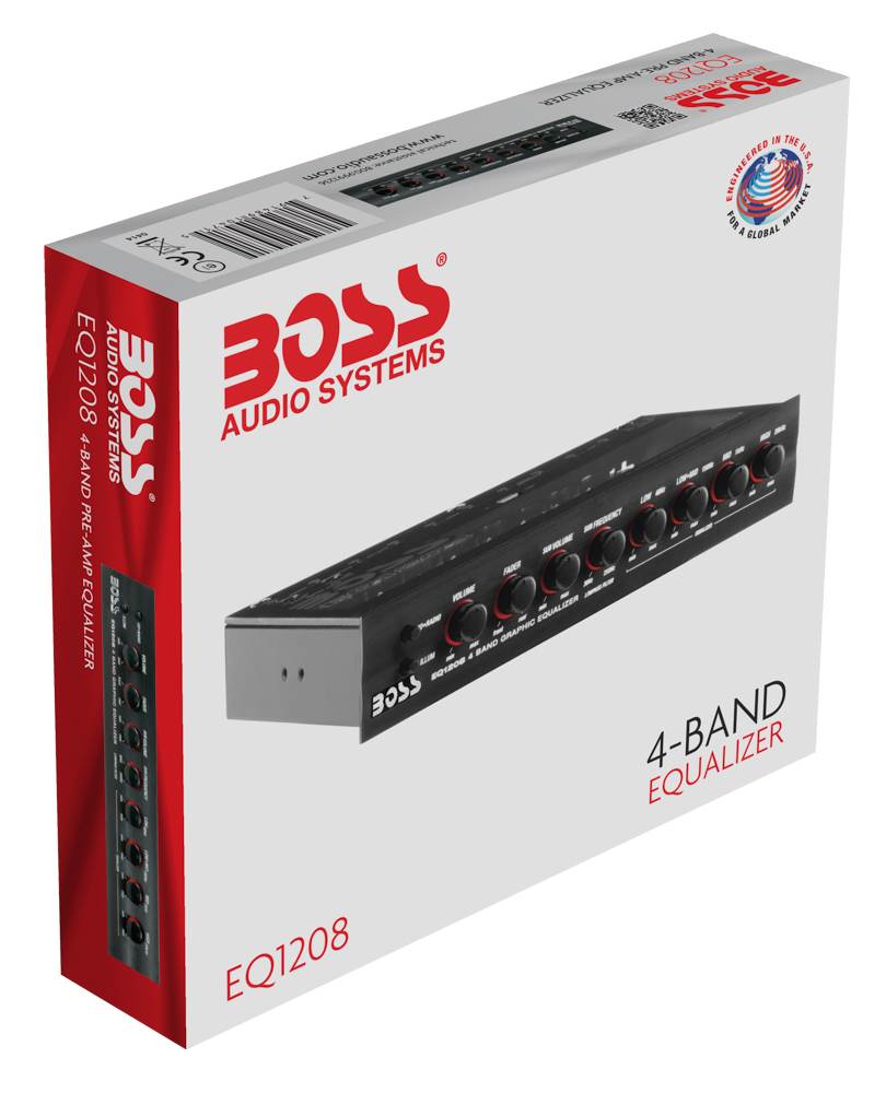 NEW BOSS EQ1208 4-Band Preamp Car Audio Equalizer w/ Subwoofer Sub Output EQ Out