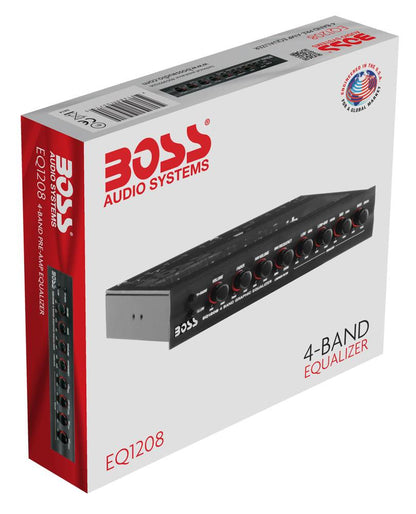 NEW BOSS EQ1208 4-Band Preamp Car Audio Equalizer w/ Subwoofer Sub Output EQ Out