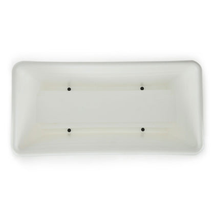 HC Companies 24 Inch Deck Rail Box Planter with Drainage Holes, White (4 Pack)
