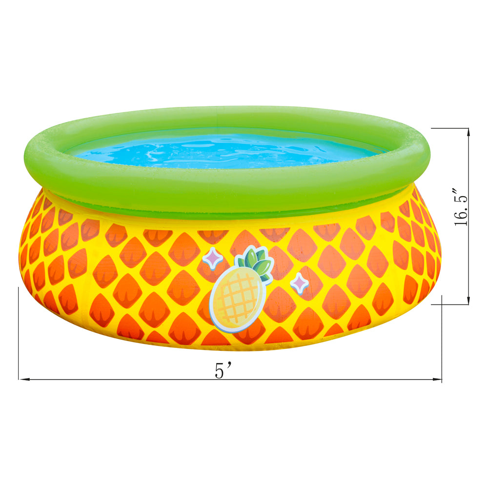 JLeisure 5' x 16.5" 3D Pineapple Inflatable Outdoor Kiddie Splash Swimming Pool