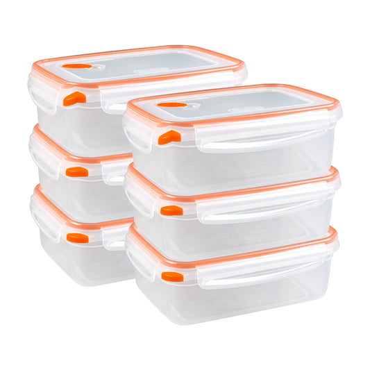 Sterilite 03221106 8.3 Cup Rectangle Ultra-Seal Food Container, Orange (6 Pack)
