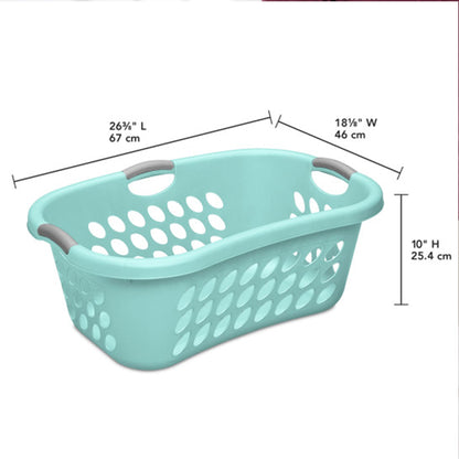 Sterilite 6 Pack Laundry Basket, Plastic Clothes Hamper, Ultra HipHold, Aqua