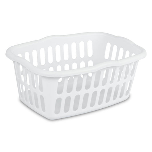 Sterilite 1.5 Bushel Rectangular Plastic Laundry Basket Bins, White, 12 Pack