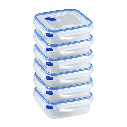 Sterilite 4.0 Cup Square Ultra-Seal Food Storage Container, Blue (6 Pack)
