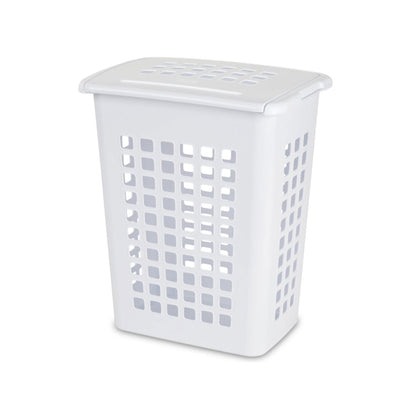 Sterilite Rectangular LiftTop Plastic Clothes Laundry Hamper Bin w/ Lid (4 Pack)