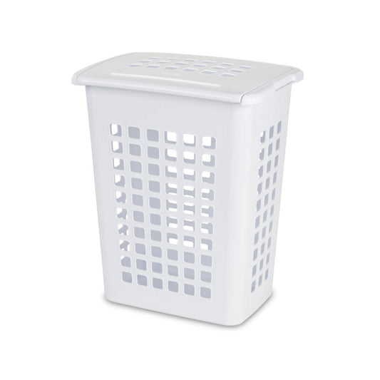 Sterilite Rectangular LiftTop Plastic Clothes Laundry Hamper Bin w/ Lid (4 Pack)