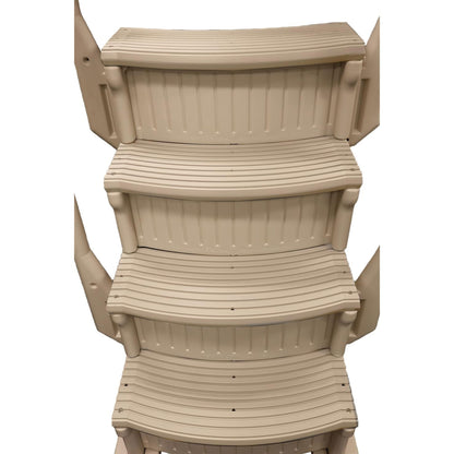 Confer Plastics 4 Step Above Ground Pool Ladder Stair Entry System, Warm Grey