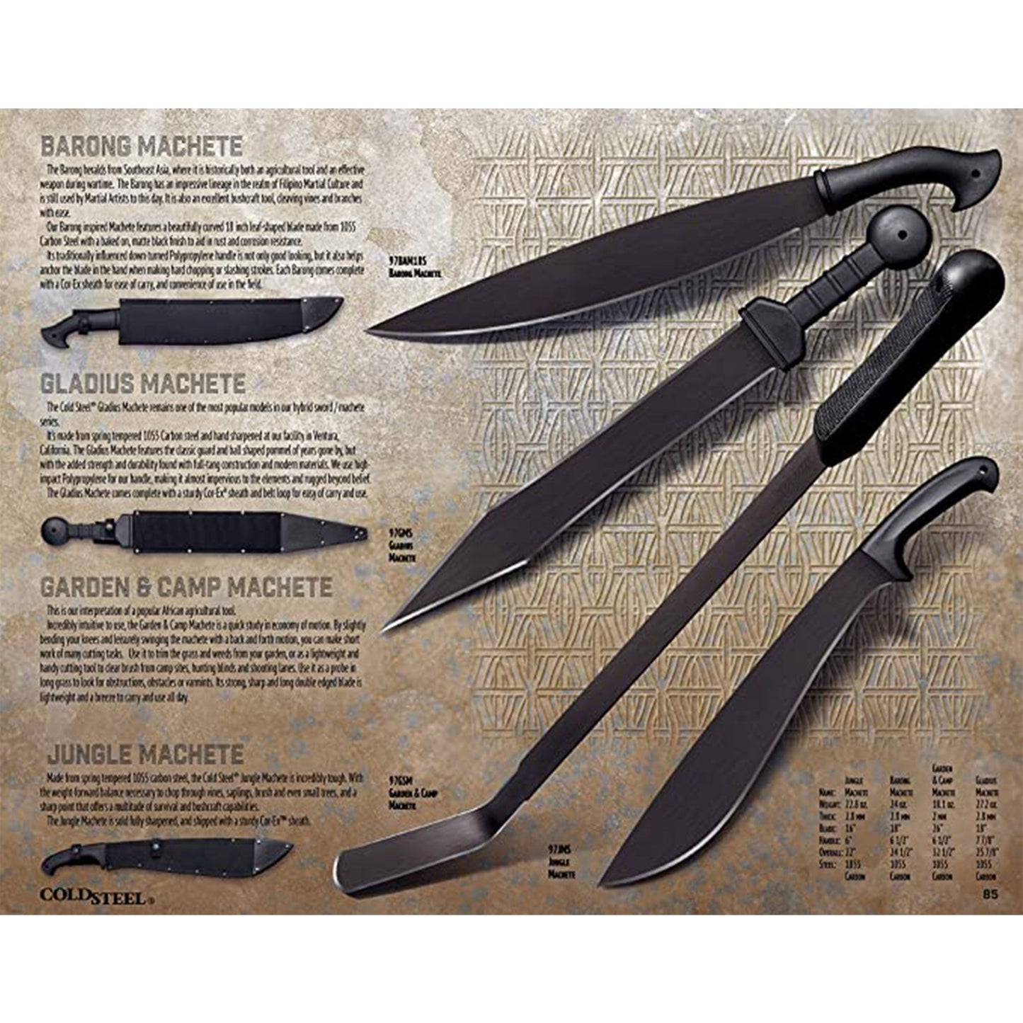 Cold Steel Ancient Roman Gladius Machete Gladiator Sword Replica, 18 Inch Blade