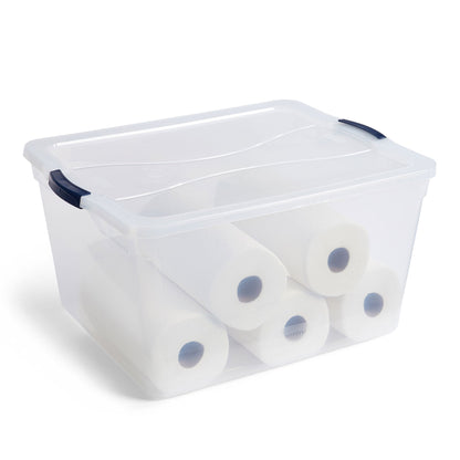 Rubbermaid Cleverstore 74 Qt Latching Plastic Storage Container & Lid (4 Pack)