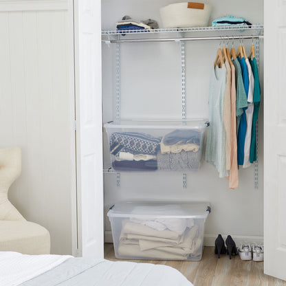 Rubbermaid Cleverstore 95 Quart Clear Plastic Storage Container & Lid, (4 Pack)