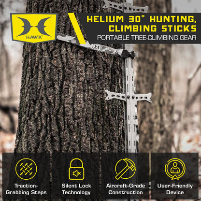 Hawk Helium 30" Climbing Sticks, Tree Climbing Gear Hunting Accessories, 3 Pack