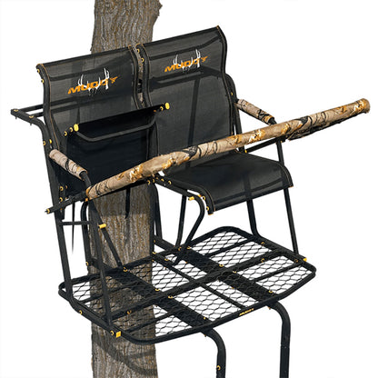 Muddy The Rebel 2.5, 17 Foot Hunting Ladderstand, 2 Person Climbing Tree Stand