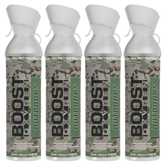 Boost Oxygen Large OUTDOORS Natural Aroma 10 Liter Canister for Support, 4 Pack