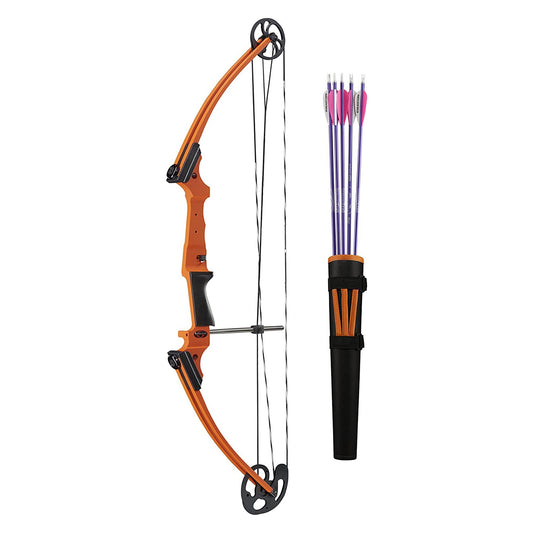 Genesis Original Archery Compound Bow and Arrow Set, Draw Hand-Right, Orange