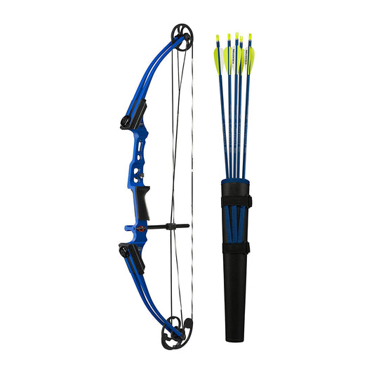 Genesis Mini, Youth Compound Bow & Arrow Kit with Quiver, Draw Hand-Right, Blue