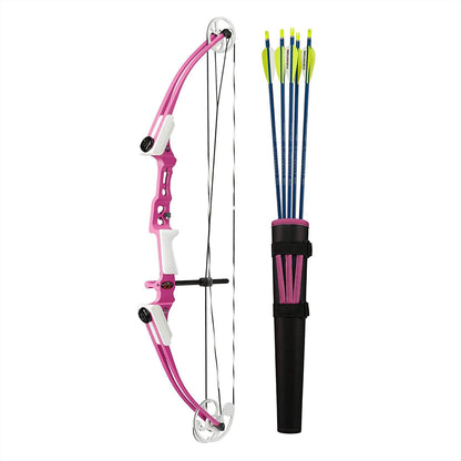 Genesis Mini, Youth Compound Bow & Arrow Kit with Quiver, Draw Hand-Left, Pink