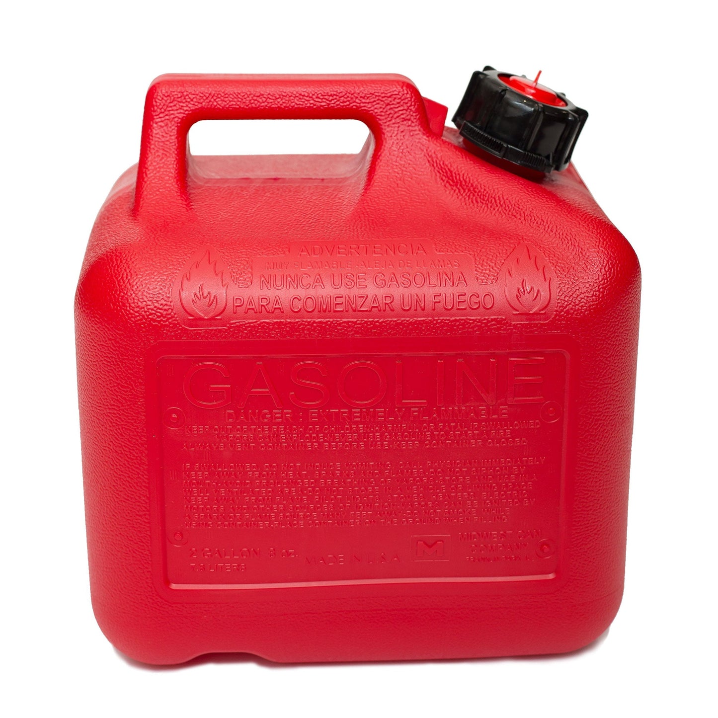 Midwest Can Company 2310 2 Gallon Gas Can Fuel Container Jugs with Spout, Red