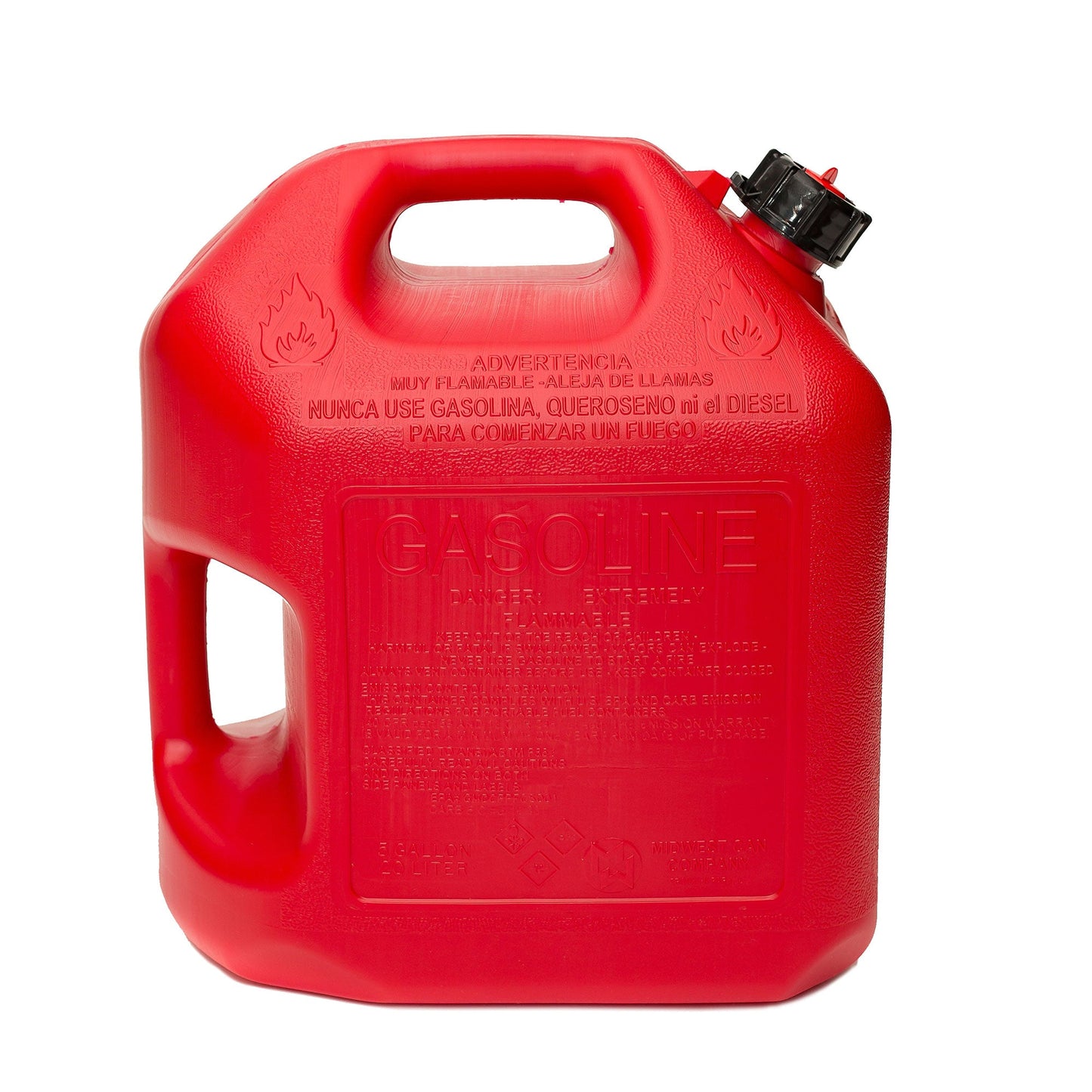 Midwest Can Company 5610 5 Gallon Gas Can Fuel Container Jugs w/ Spout (4 Pack)