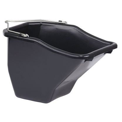 Little Giant 10-Quart Durable Plastic Flat Back Livestock Feed Bucket, Black