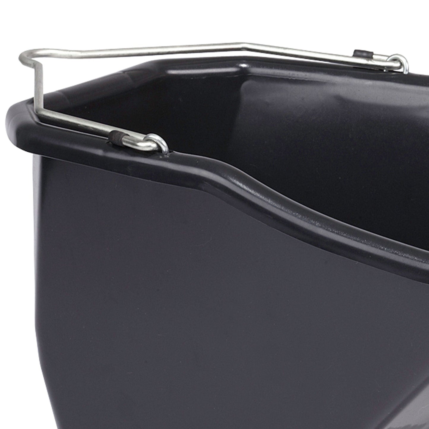 Little Giant 10-Quart Durable Plastic Flat Back Livestock Feed Bucket, Black
