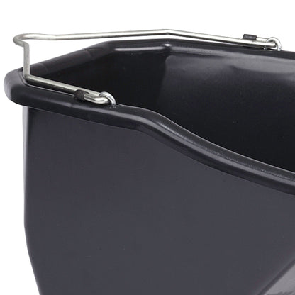Little Giant 10-Quart Durable Plastic Flat Back Livestock Feed Bucket, Black