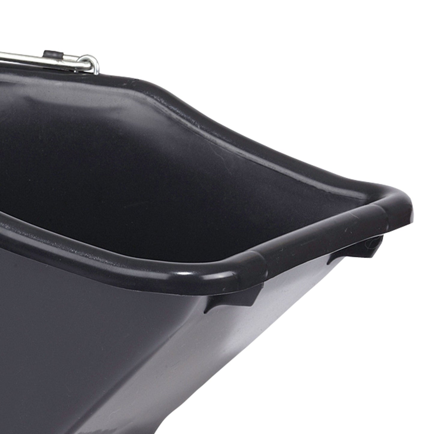 Little Giant 10-Quart Durable Plastic Flat Back Livestock Feed Bucket, Black
