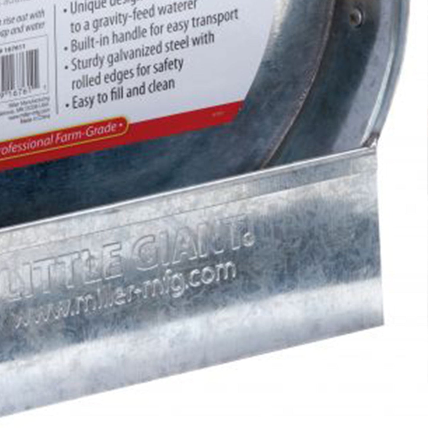 Little Giant 1-Gallon Galvanized Steel Poultry Bucket Waterer w/ Built-In Handle