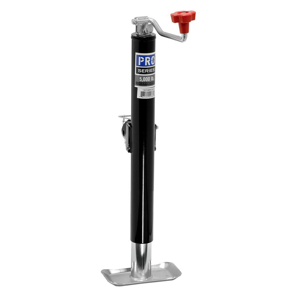 Pro Series Weld On 5000 Pound Capacity Topwind Swivel Trailer Jack w/ Footplate
