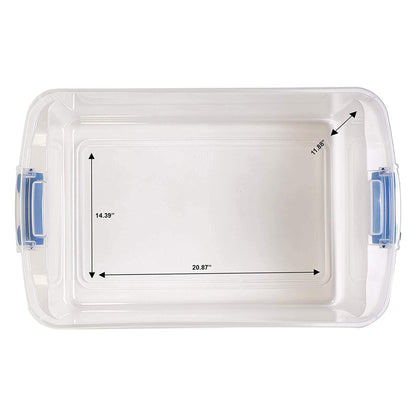 Homz 66 Qt Multipurpose Stackable Storage Bin with Latching Lids, Clear (2 Pack)
