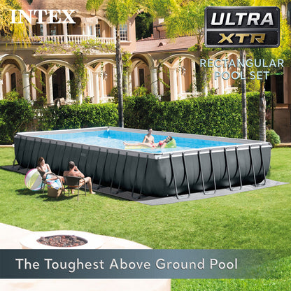 INTEX Ultra XTR Frame Rectangular Pool Set with Krystal Clear Saltwater System