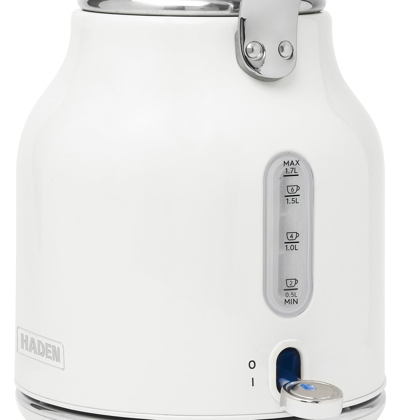 Haden Heritage 1.7 Liter Stainless Steel Electric Water Kettle, Ivory & Chrome