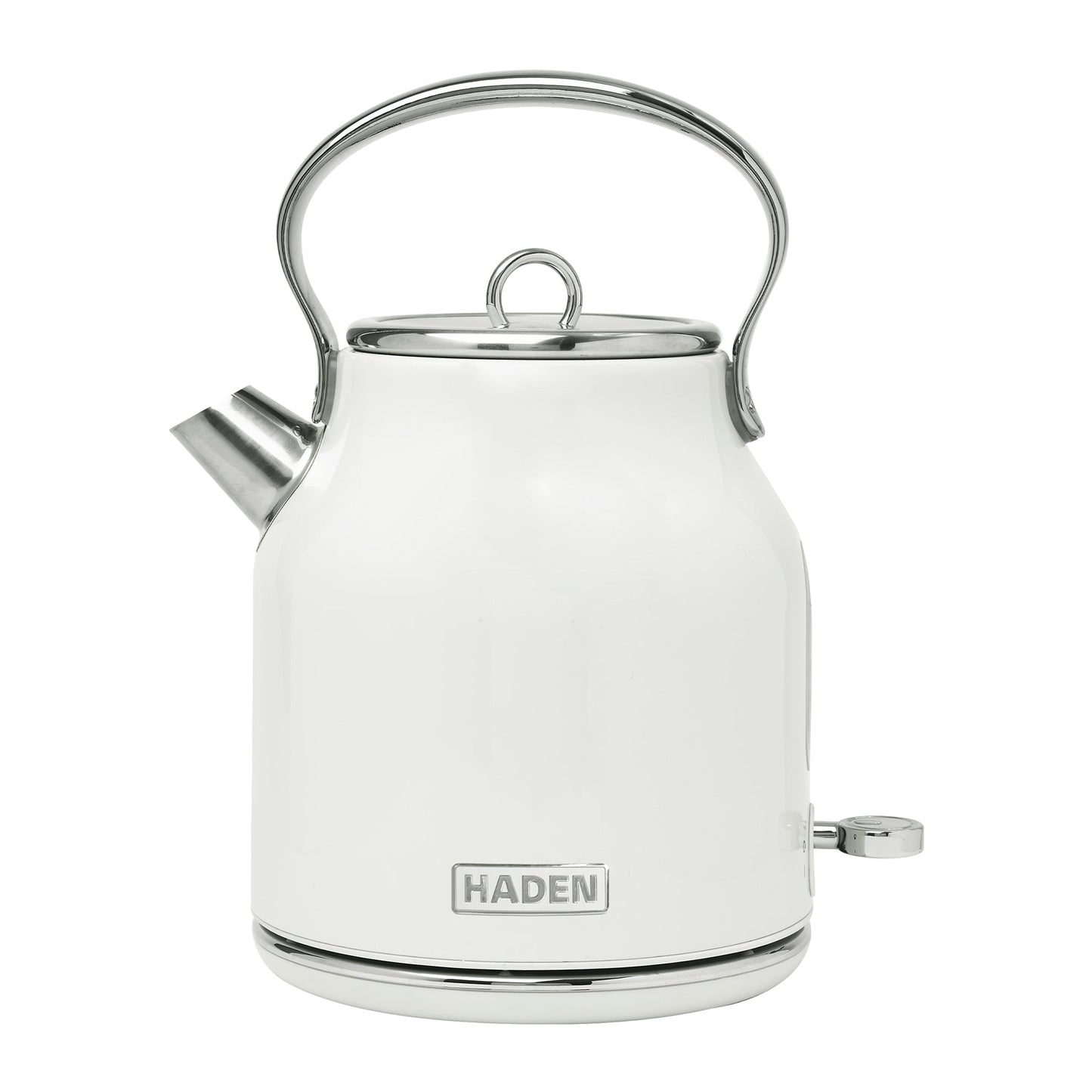 Haden Heritage 1.7 Liter Stainless Steel Electric Water Kettle, Ivory & Chrome