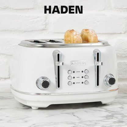Haden Heritage Wide Slot Stainless Steel Toaster, Ivory & Chrome
