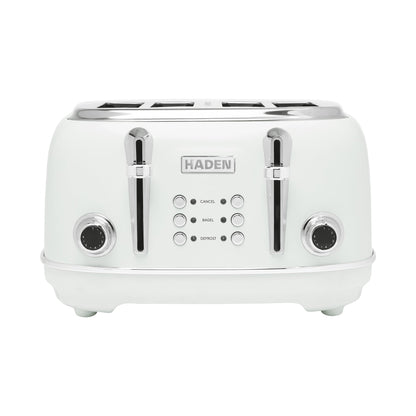 Haden Heritage Wide Slot Stainless Steel Toaster, Ivory & Chrome