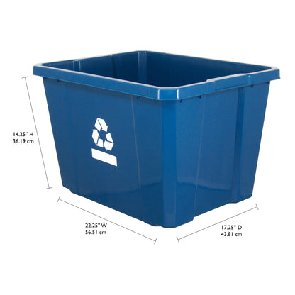 Gracious Living Medium Curbside Blue Box 17 Gallon Home Recycling Bin (12 Pack)