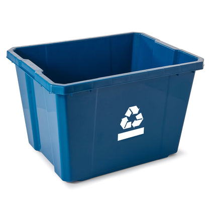 Gracious Living Medium Curbside Blue Box 17 Gallon Home Recycling Bin (12 Pack)