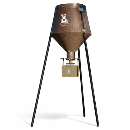 Boss Buck Hunting 200 Series Large Automatic Wildlife Deer Feeder 200lb Capacity