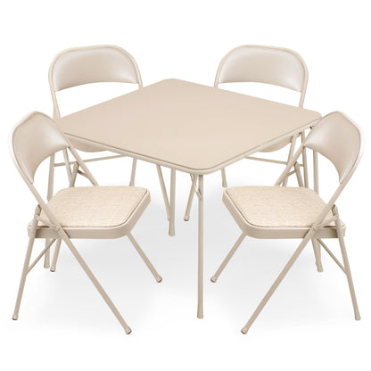 MECO Sudden Comfort 5 Piece 34x34 Card Table and 4 Chairs Folding Furniture Set