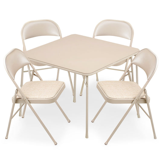 MECO Sudden Comfort 5 Piece 34x34 Card Table and 4 Chairs Folding Furniture Set