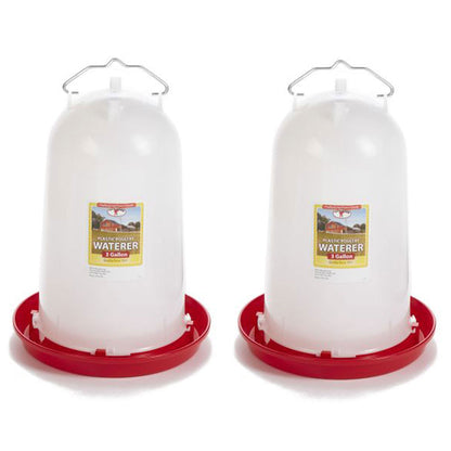 Little Giant 3-Gallon Heavy-Duty Plastic Gravity Fed Poultry Waterer (2 Pack)