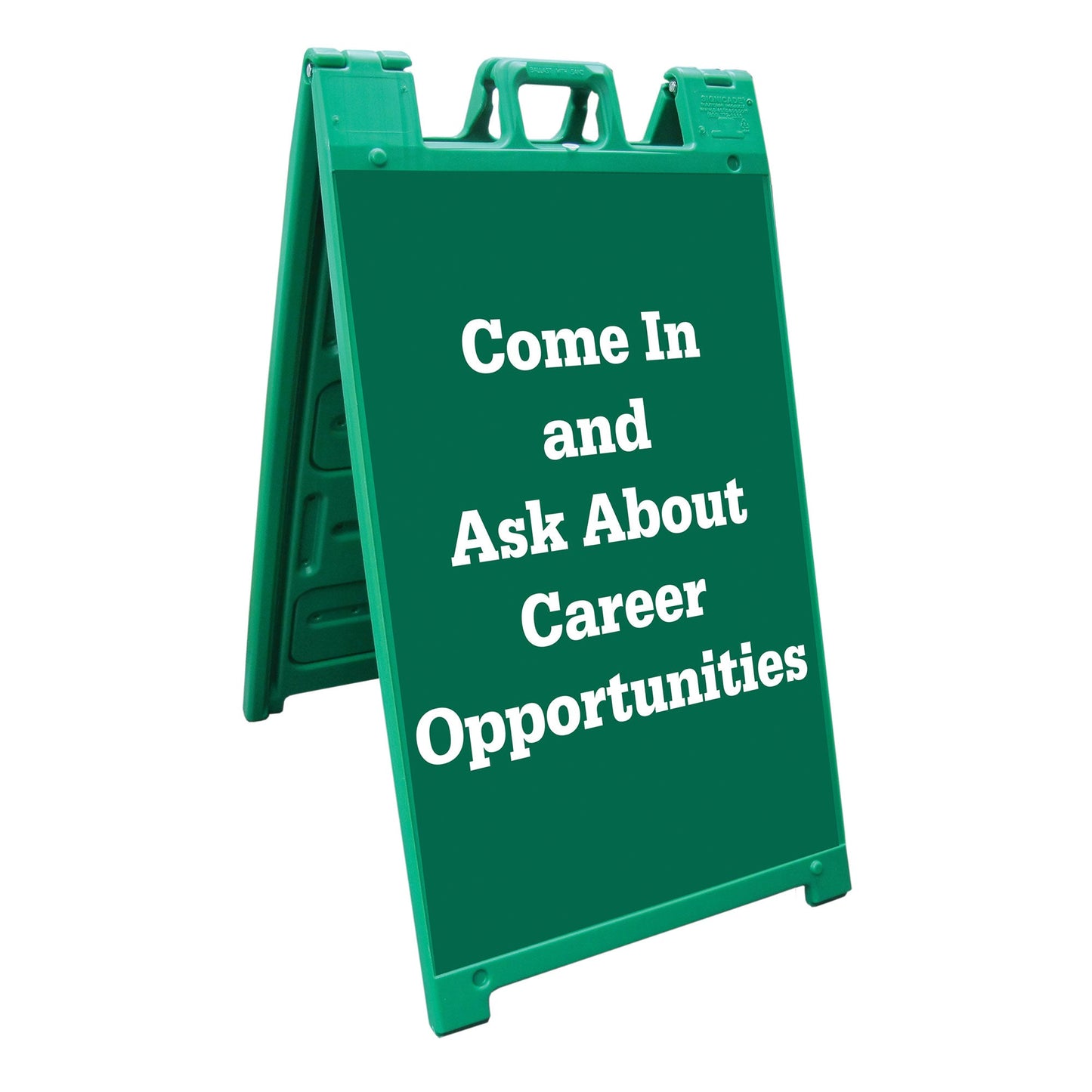 Plasticade Signicade Portable Folding Sidewalk Double Sided Sign Stand, Green