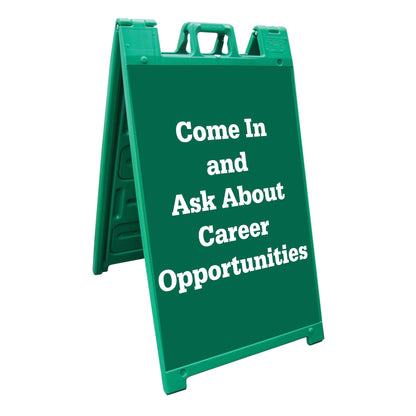 Plasticade Signicade Portable Folding Sidewalk Double Sided Sign Stand, Green