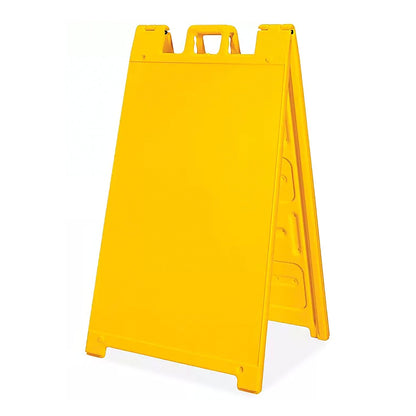 Plasticade 130-Y Signicade A Frame Plain Portable Folding Sidewalk Sign, Yellow