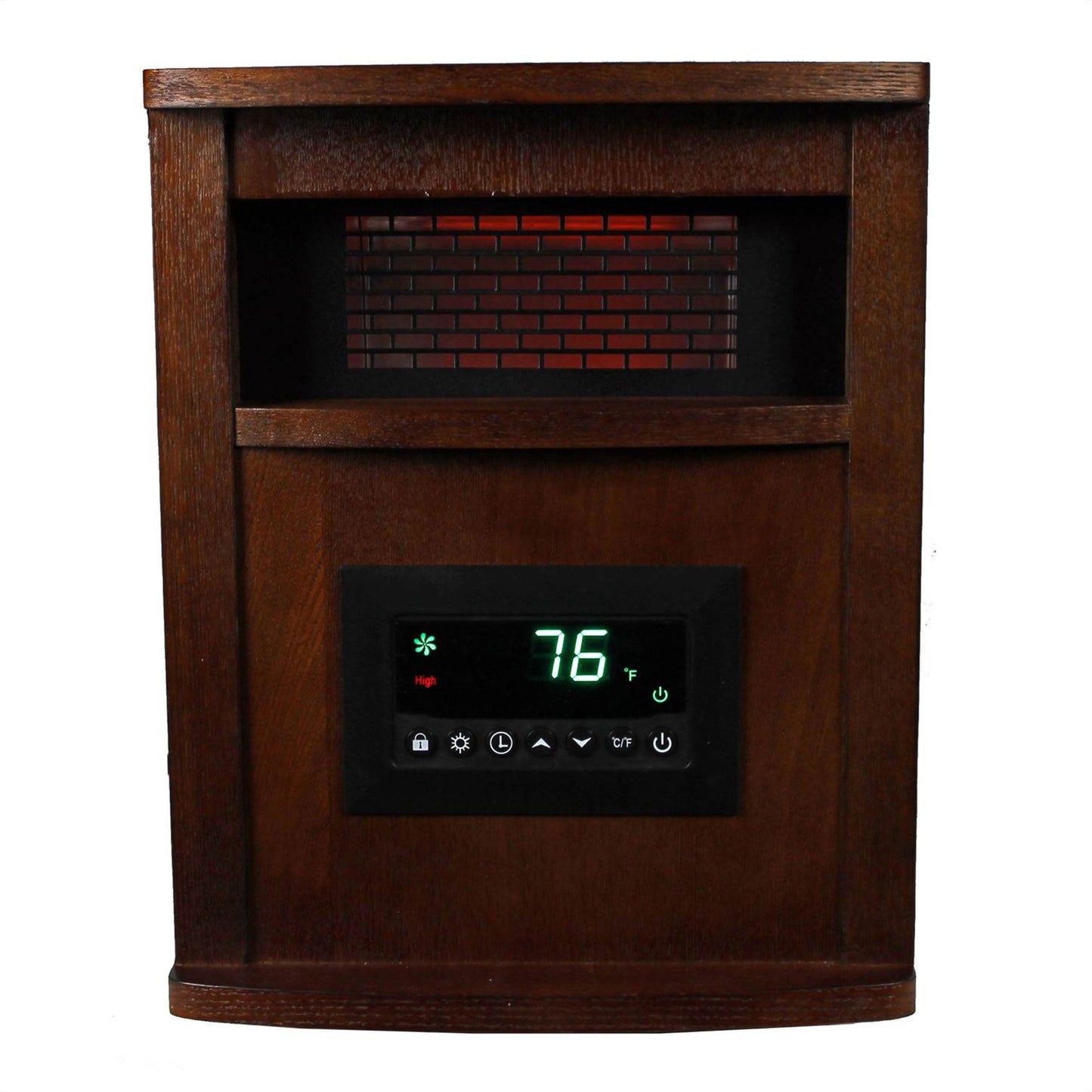 Lifesmart 6 Element 1500W Electric Infrared Quartz Space Heater, Brown (2 Pack)
