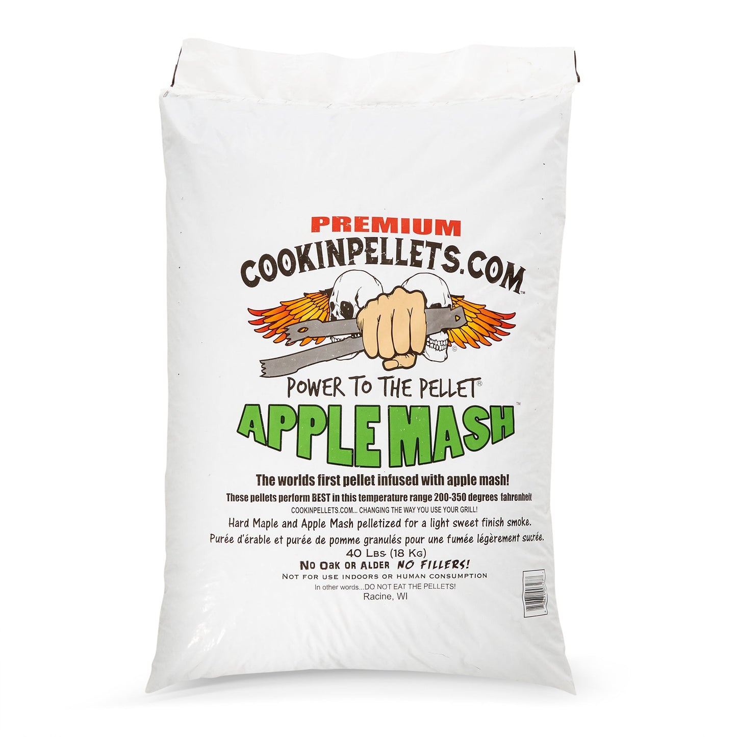 CookinPellets 40 Pound Bag Apple Mash Hard Maple Smoker Wood Pellets, (3 Pack)
