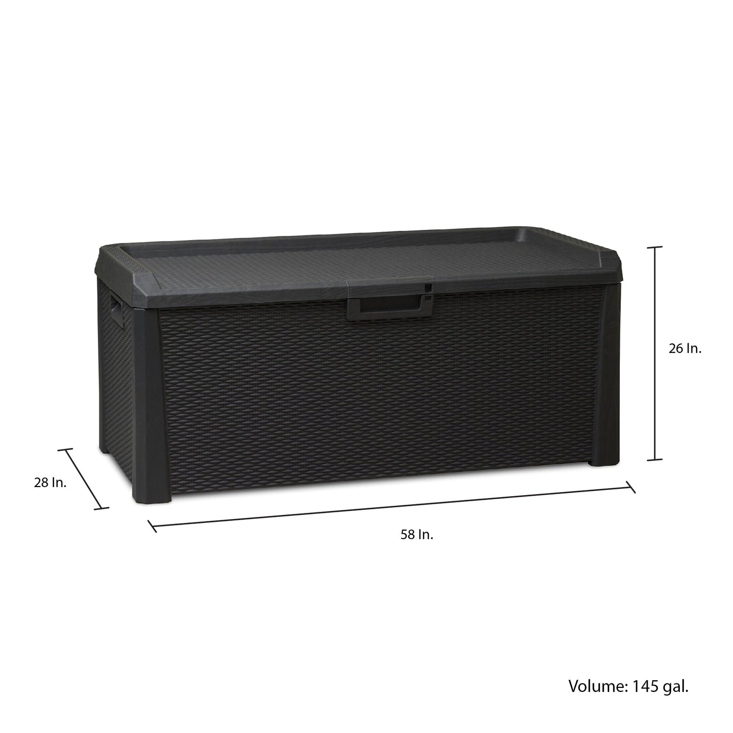 Toomax Santorini Plus Patio Deck Storage Box Bench, 145 Gallon (Anthracite)