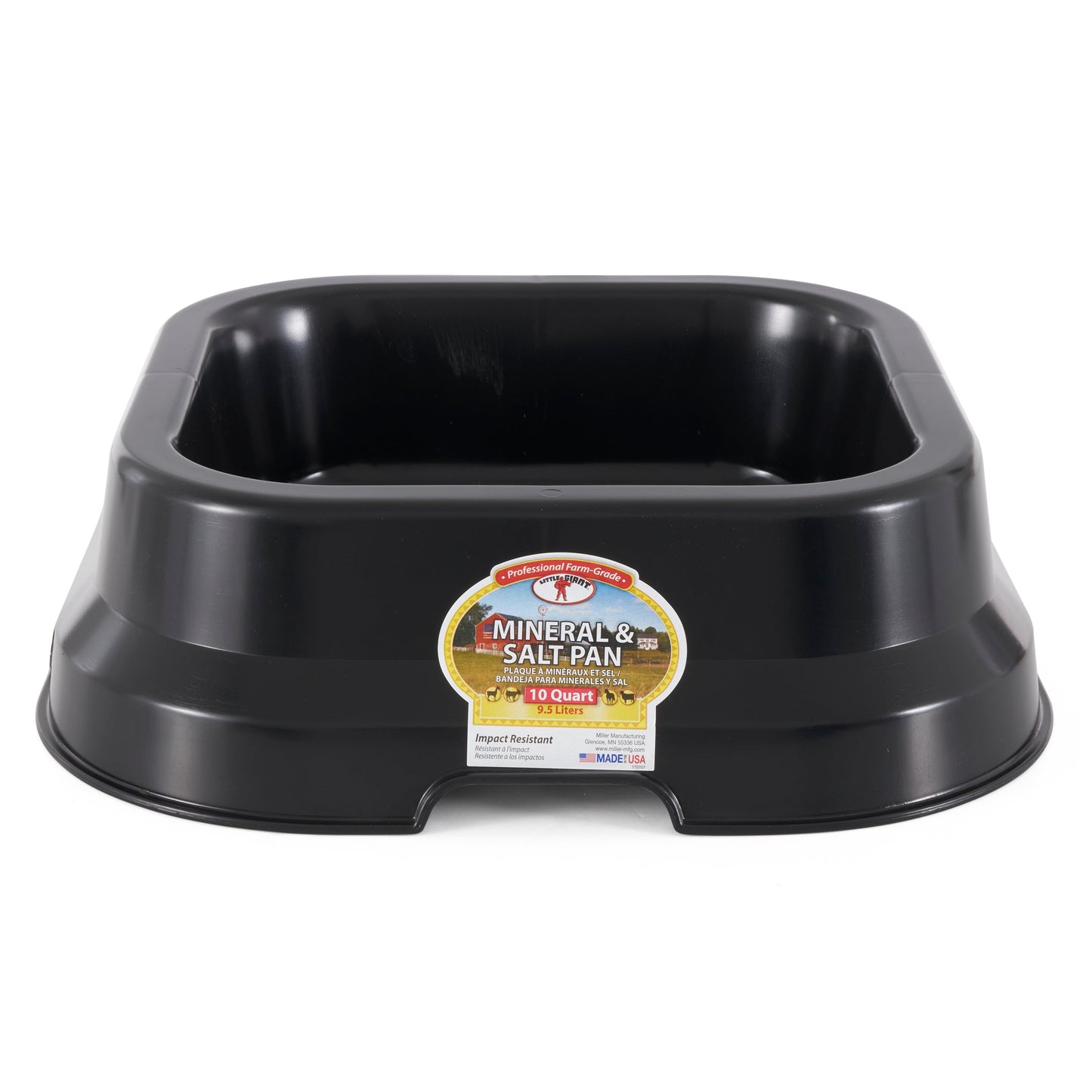 Little Giant MP10BLACK Salt Lick and Mineral Block 10 Quart Plastic Pan, Black